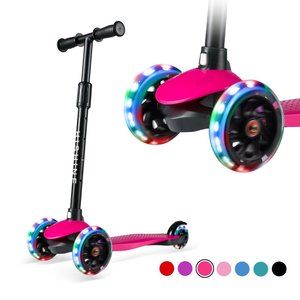 Kick Scooter for Kids with 3 Light Up Wheels and Adjustable Height for 2-7 Yea